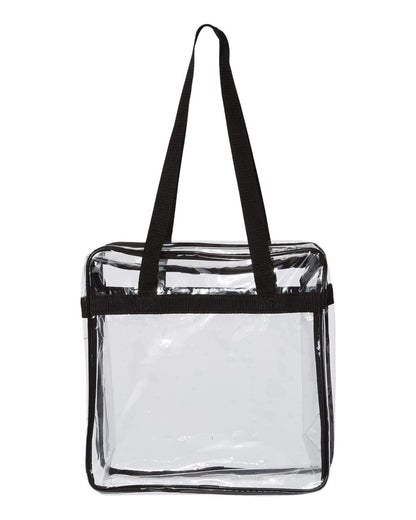 OAD OAD Clear Tote with Zippered Top OAD5005 #color_Black
