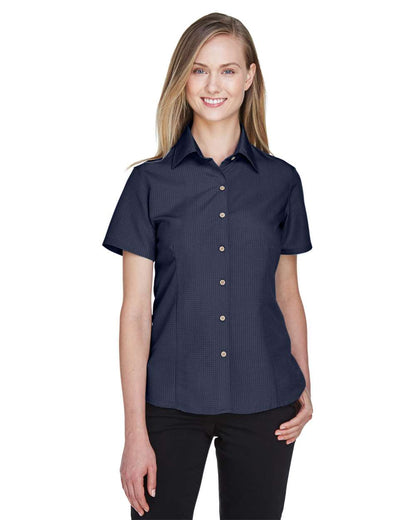 Harriton Women's Barbados Textured Camp Shirt M560W #colormdl_Navy