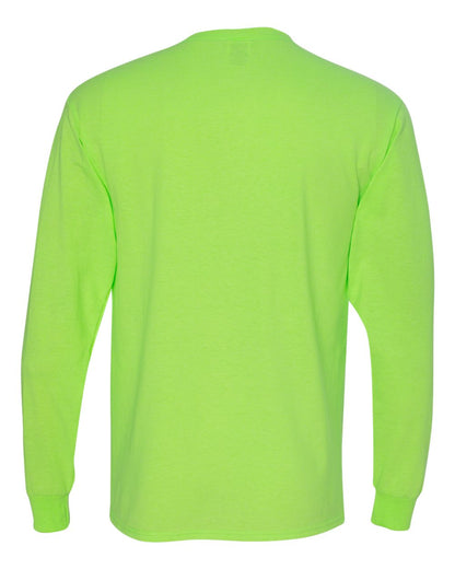 JERZEES Men's Dri-Power® Long Sleeve 50/50 T-Shirt 29LSR #color_Neon Green