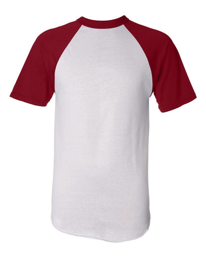 Augusta Sportswear Short Sleeve Baseball Jersey 423 #color_White/ Red