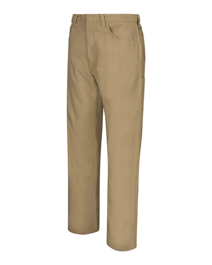 Bulwark Men's Odd Sizes Loose Fit Midweight Canvas Jean - EXCEL FR® ComforTouch® - 8.5 oz. PLJ6ODD #color_Khaki - 36I