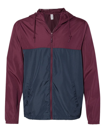 Independent Trading Co. Lightweight Windbreaker Full-Zip Jacket EXP54LWZ #color_Maroon/ Classic Navy