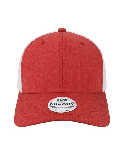 LEGACY Mid-Pro Snapback Trucker Cap MPS #color_Melange Scarlet/ White