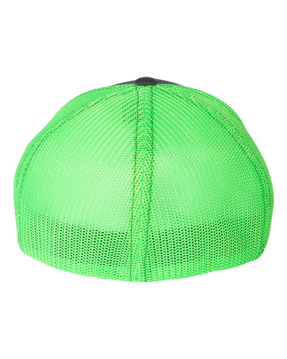 Richardson R-Flex Trucker Cap 110 #color_Charcoal/ Neon Green