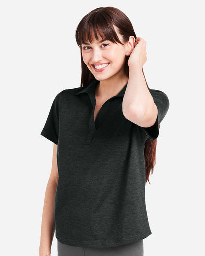 Glyder Women's Fairway Marbled Jersey Polo PDP7058 #colormdl_Black