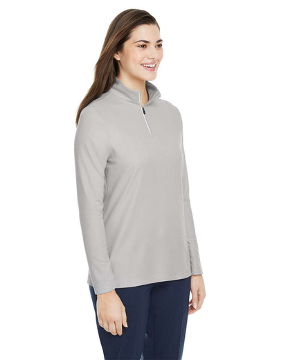 CORE365 Women's Fusion ChromaSoft™ Pique Quarter-Zip Pullover CE405W #colormdl_Platinum