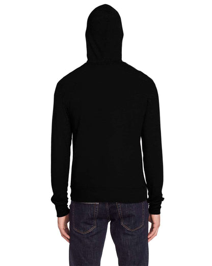 Threadfast Apparel Unisex Triblend Full-Zip Lightweight Hooded Sweatshirt 302Z #colormdl_Solid Black Triblend