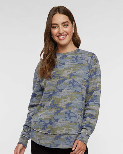 LAT Women's Weekend Fleece Crewneck Sweatshirt 3525 #colormdl_Vintage Camo