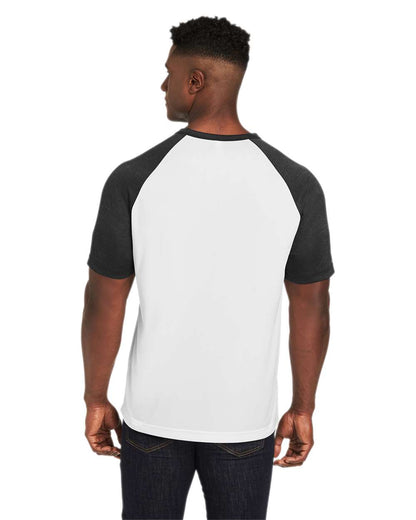 Team 365 Unisex Zone Colorblock Raglan T-Shirt TT62 #colormdl_White/ Black Heather