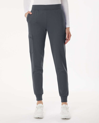 Jaanuu Women's Petite Sizes Rubi Ultrasoft Scrub Joggers W40001P #colormdl_Carbon Grey