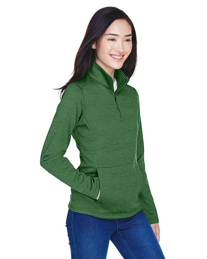 Devon & Jones Women's Newbury Mélange Fleece Quarter-Zip Pullover DG798W #colormdl_Forest Heather