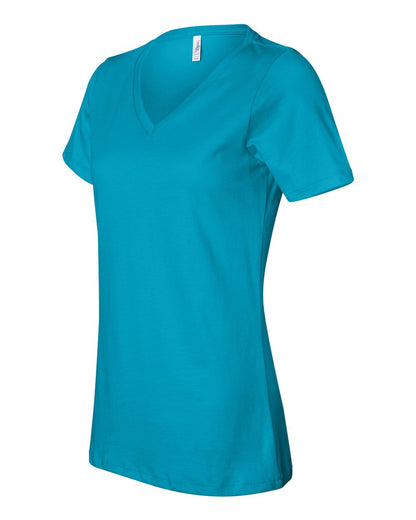 BELLA + CANVAS Women’s Relaxed Jersey V-Neck Tee 6405 #color_Turquoise