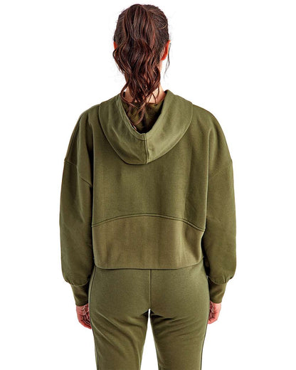 TriDri Women's Alice Half-Zip Hooded Sweatshirt TD077 #colormdl_Olive