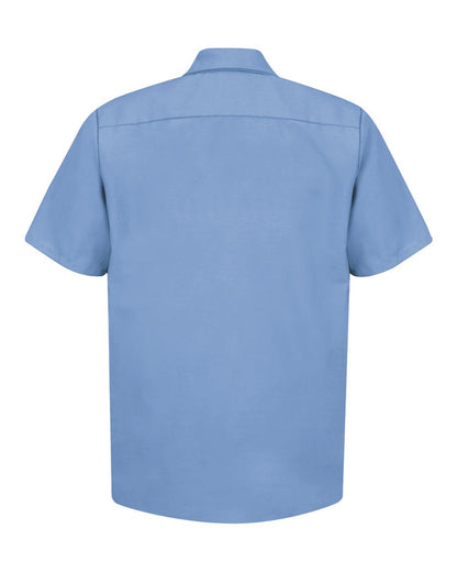Red Kap Men's Industrial Short Sleeve Work Shirt SP24 #color_Light Blue