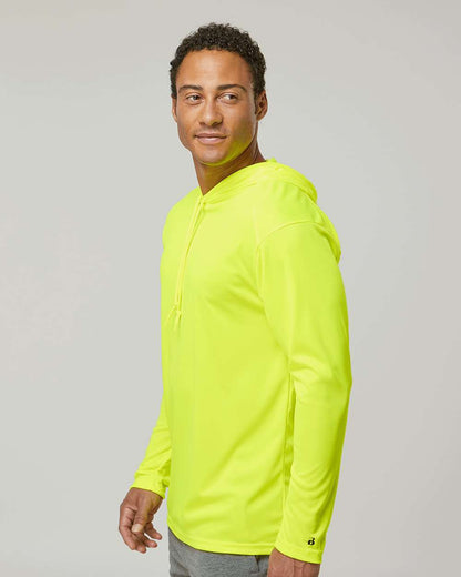 Badger B-Core Hooded Long Sleeve T-Shirt 4105 #colormdl_Safety Yellow