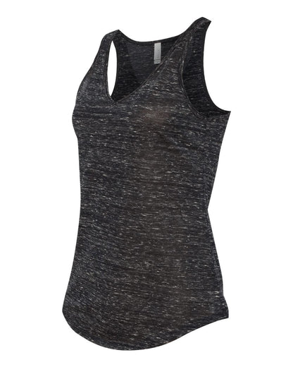 BELLA + CANVAS Women's Flowy V-Neck Tank 8805 #color_Black Marble