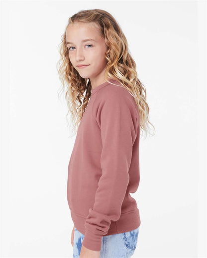 BELLA + CANVAS Youth Sponge Fleece Crewneck Sweatshirt 3901Y #colormdl_Mauve