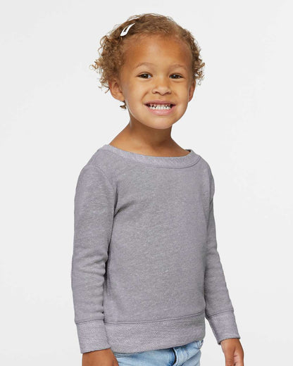 Rabbit Skins Toddler Harborside Mélange French Terry Crewneck Sweatshirt 3379 #colormdl_Grey Melange