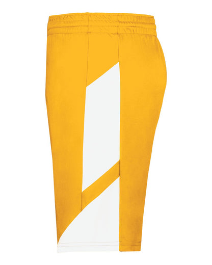 Augusta Sportswear Youth Step-Back Basketball Shorts 1737 #color_Gold/ White
