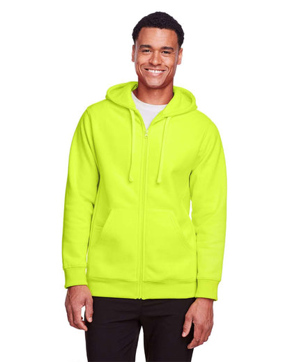 Team 365 Unisex Zone HydroSport™ Heavyweight Full-Zip Hooded Sweatshirt TT95 #colormdl_Safety Yellow