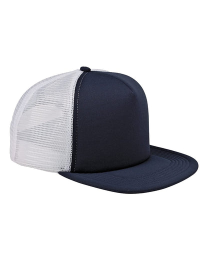 Big Accessories Foam Front Trucker Cap BX030 #color_Navy/ White