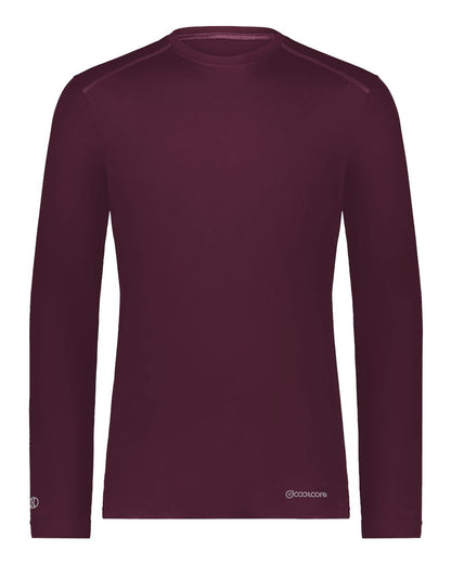 Holloway Unisex Essential Long Sleeve T-Shirt Powered By Coolcore 222138 #color_HMaroon