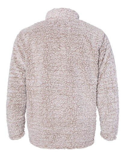 J. America Men's Sherpa Quarter-Zip Pullover 8454 #color_Oatmeal Heather
