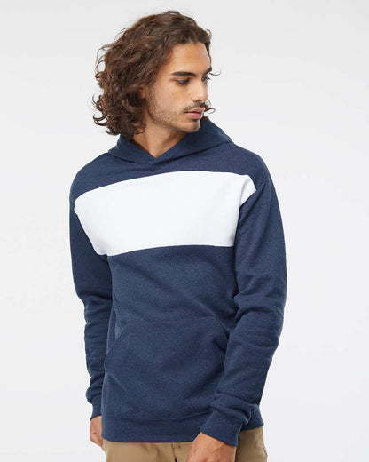 JERZEES Unisex Nublend® Billboard Hooded Sweatshirt 98CR #colormdl_Indigo Heather/ White