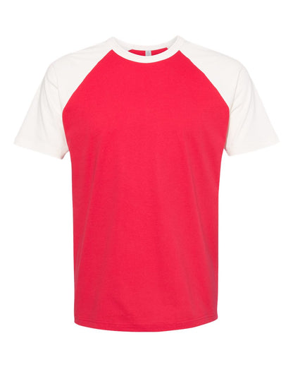 Next Level Cotton Raglan T-Shirt 3650 #color_Natural/ Red