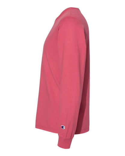 Champion Garment-Dyed Long Sleeve T-Shirt CD200 #color_Crimson