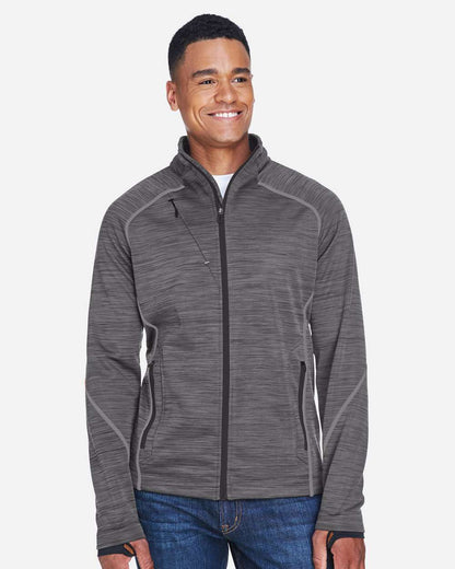 North End Men's Flux Mélange Bonded Fleece Jacket 88697 #colormdl_Carbon/ Black