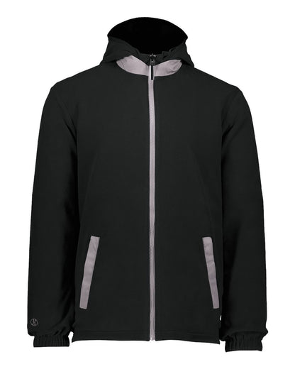 Holloway Men's Turnabout Reversible Hooded Jacket 229587 #color_Black/ Carbon
