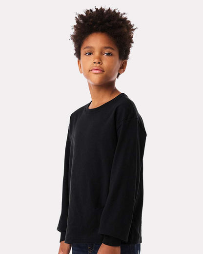 BELLA + CANVAS Youth 6oz. Heavyweight Long Sleeve Tee 3511Y #colormdl_Black