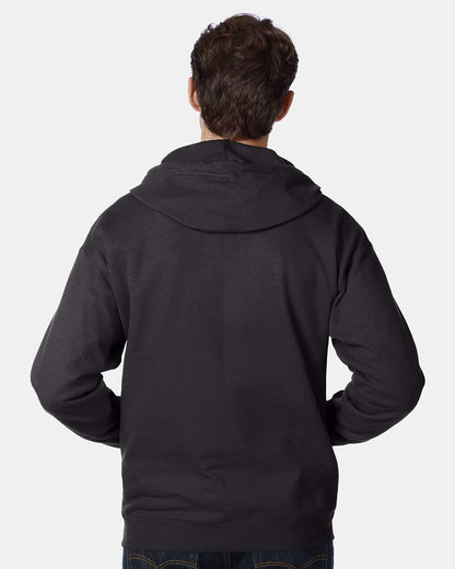 Hanes Unisex EcoSmart® Full-Zip Hooded Sweatshirt P180 #colormdl_Black