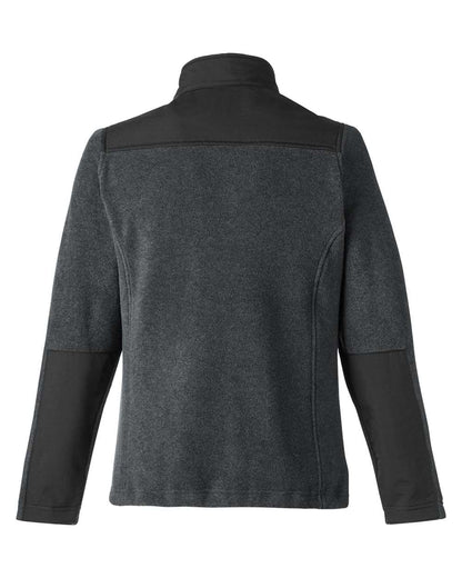 CORE365 Women's Journey Summit Hybrid Full-Zip CE890W #color_Heather Charcoal/ Black