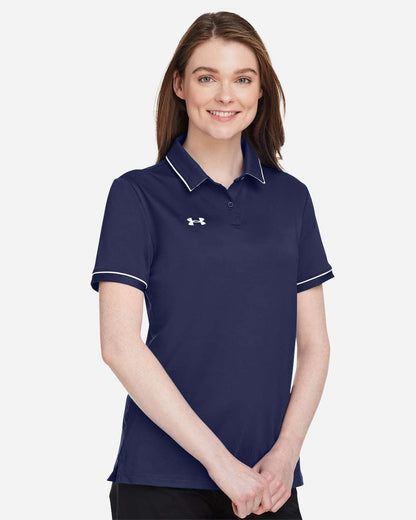 Under Armour Women's Tipped Teams Performance Polo 1376905 #colormdl_Midnight Navy/ White