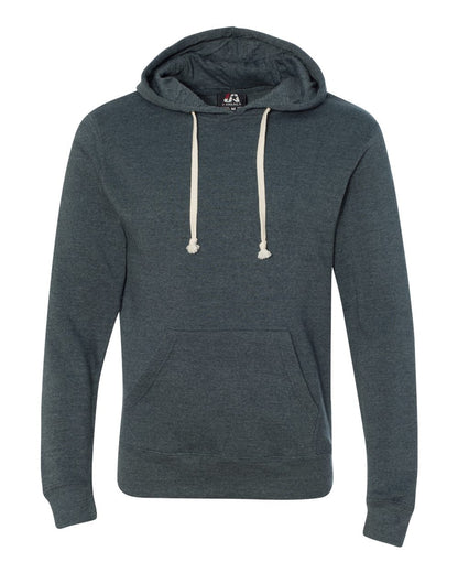 J. America Men's Triblend Fleece Hooded Sweatshirt 8871 #color_Navy Triblend
