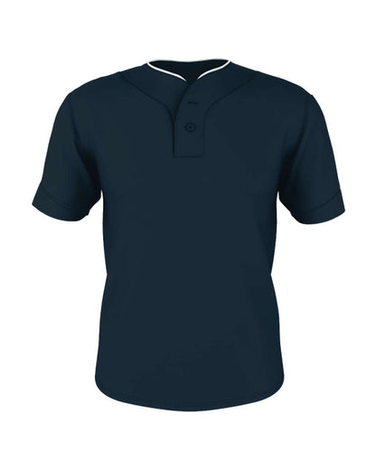 Alleson Athletic Two Button Mesh Baseball Jersey With Piping 52MTHJ #color_Navy/ White