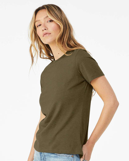 BELLA + CANVAS Women’s Relaxed Fit Heather CVC Tee 6400CVC #colormdl_Heather Olive