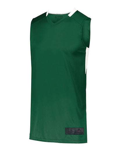 Augusta Sportswear Step-Back Basketball Jersey 1730 #color_Dark Green/ White