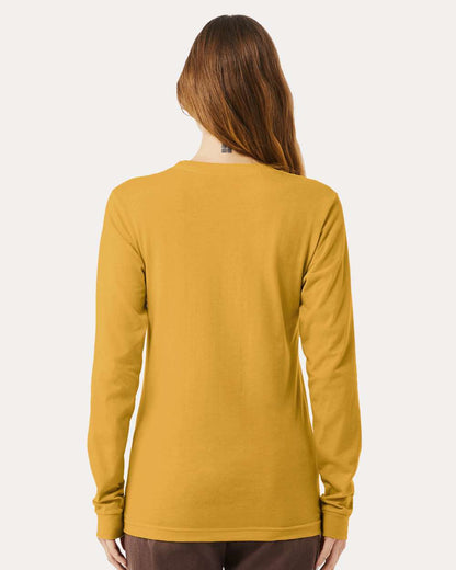 BELLA + CANVAS Heather CVC Long Sleeve Tee 3501CVC #colormdl_Heather Mustard