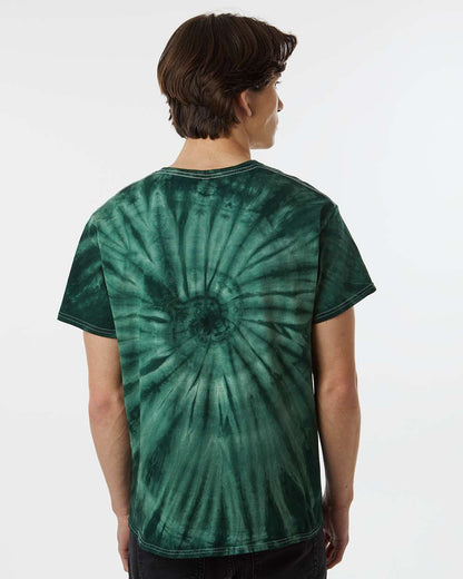 Dyenomite Cyclone Pinwheel Tie-Dyed T-Shirt 200CY #colormdl_Forest