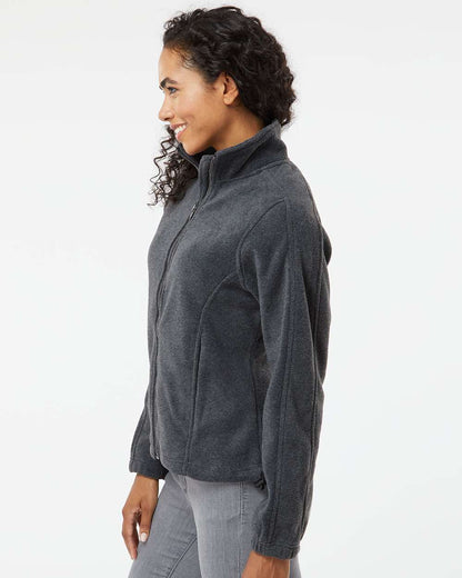 Burnside Women's Polar Fleece Full-Zip Jacket 5062 #colormdl_Heather Charcoal