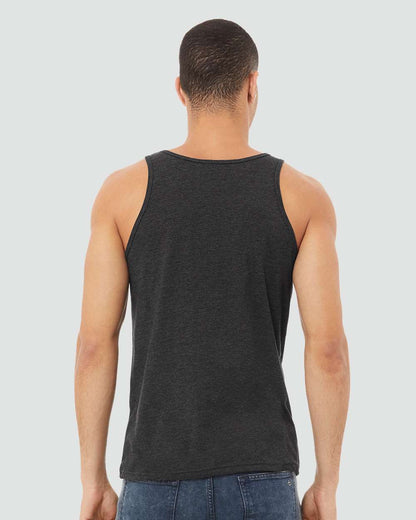 BELLA + CANVAS Heather CVC Tank 3480CVC #colormdl_Dark Grey Heather