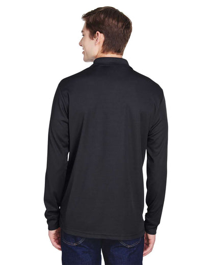 CORE365 Men's Pinnacle Performance Long Sleeve Piqué Polo with Pocket 88192P #colormdl_Black