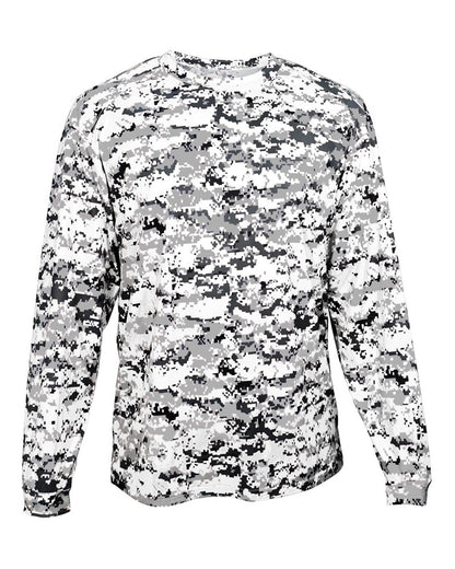 Badger Youth Digital Camo Long Sleeve T-Shirt 2184 #color_White Digital