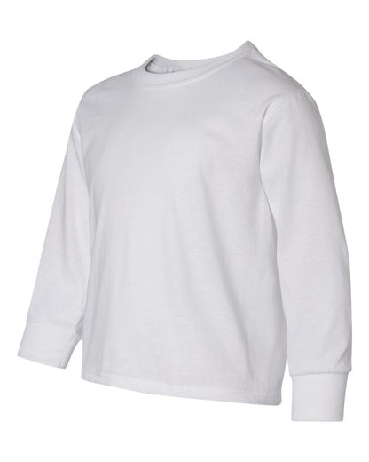 JERZEES Youth Dri-Power® Long Sleeve 50/50 T-Shirt 29BLR #color_White