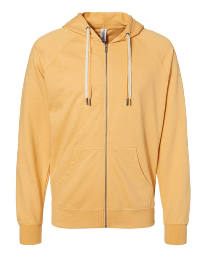 Independent Trading Co. Icon Lightweight Loopback Terry Full-Zip Hooded Sweatshirt SS1000Z #color_Harvest Gold