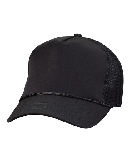 Valucap Five-Panel Trucker Cap 8804H #color_Black