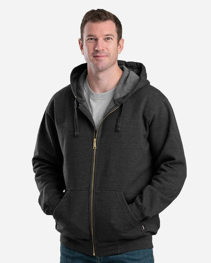 Berne Apparel Men's Heritage Full-Zip Hooded Sweatshirt SZ413 #colormdl_Black
